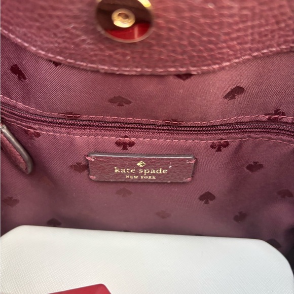 Kate Spade Leila Medium Purse Wallet set triple compartment Cherrywood Burgundy - Picture 12 of 14